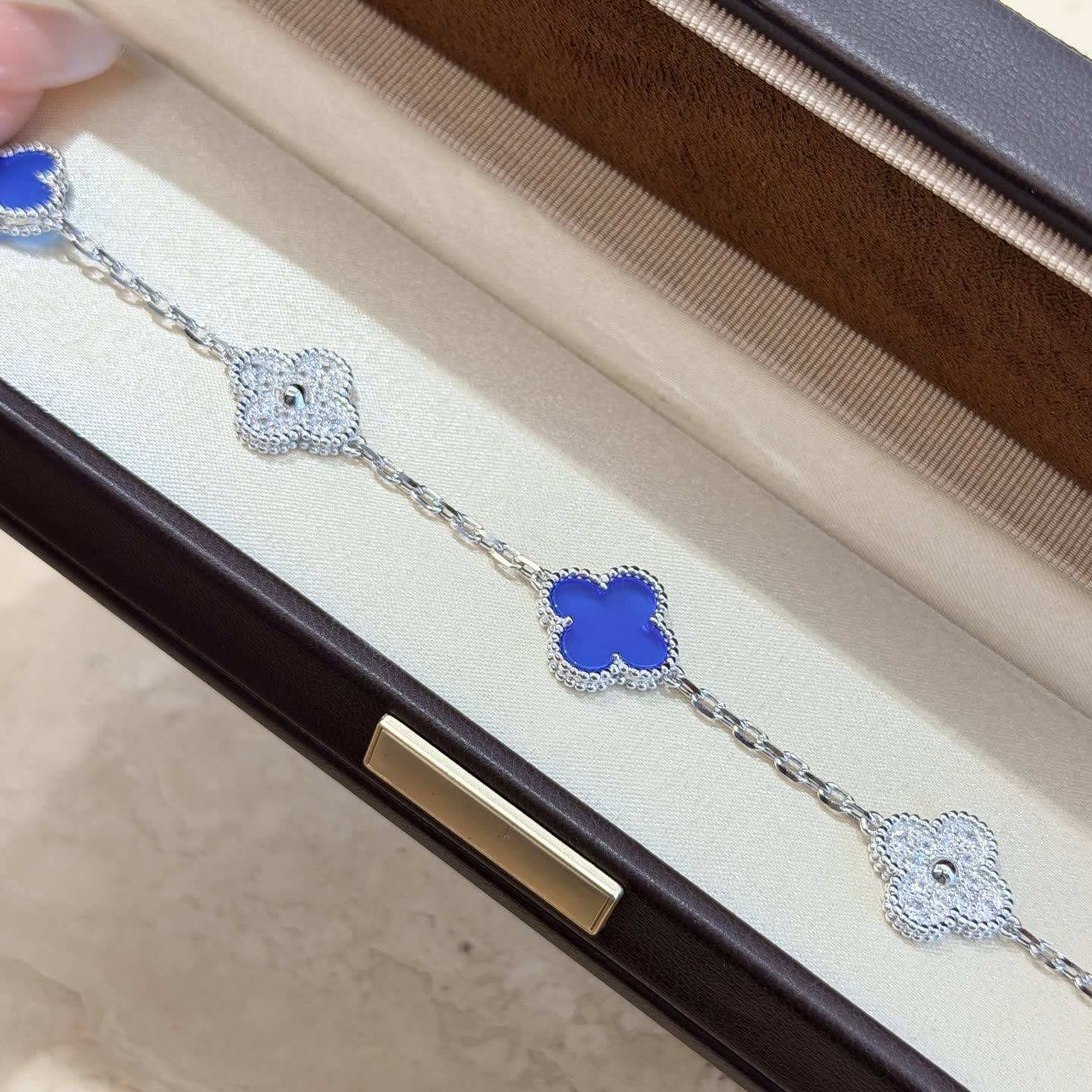 Van Cleef & Arpels Alhambra Blue Enamel Bracelet